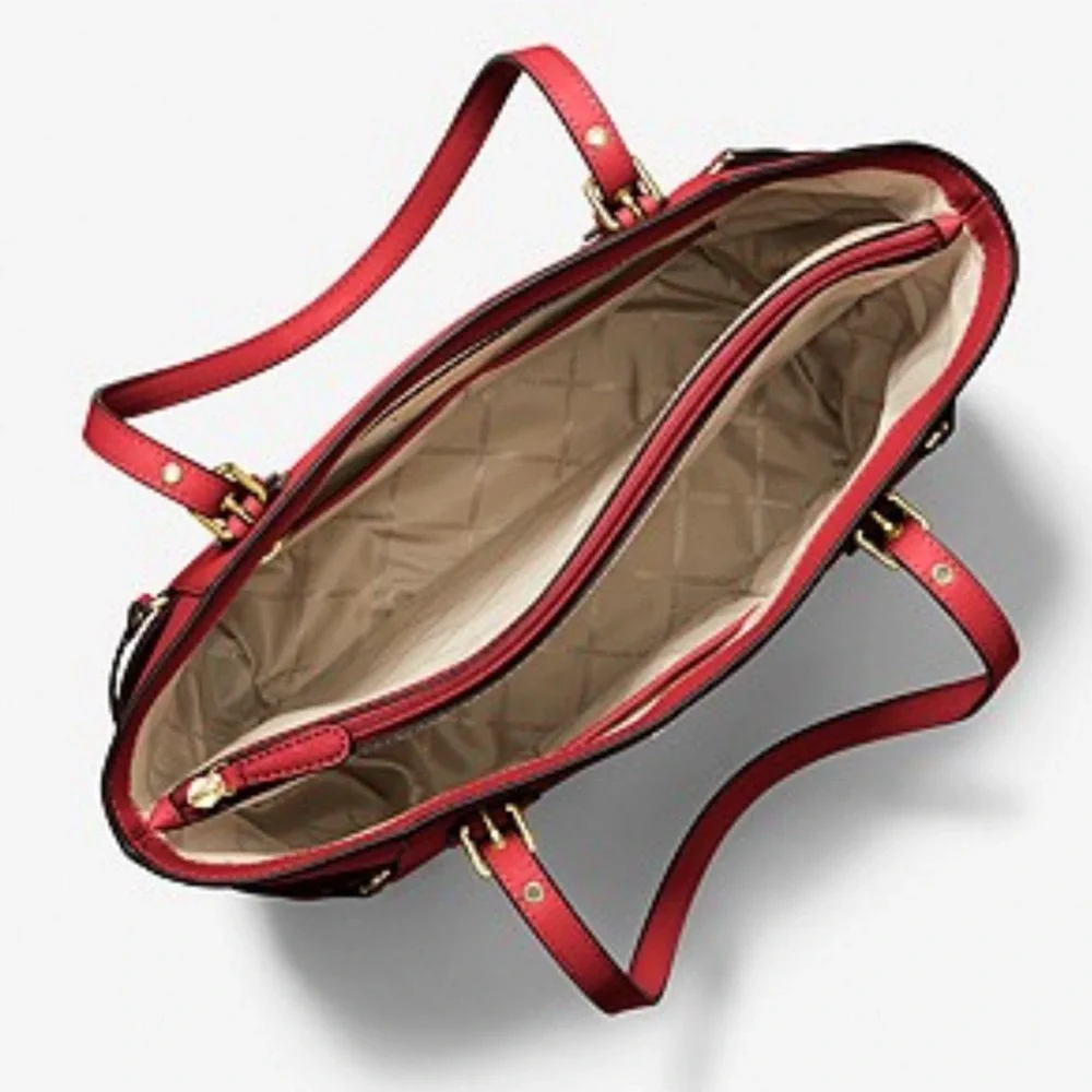 Michael Kors Voyager Saffiano Leather Tote Bag Style# 30H1GV6T4T NWT Crimson